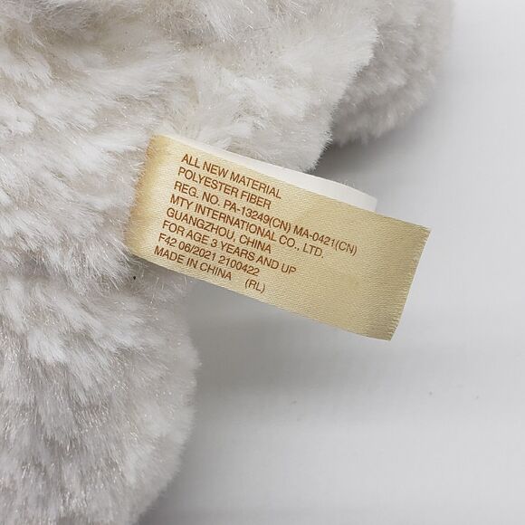 White Holiday Christmas Moose Stuffed Animal with Red Plaid Antlers Plush - Picture 6 of 6